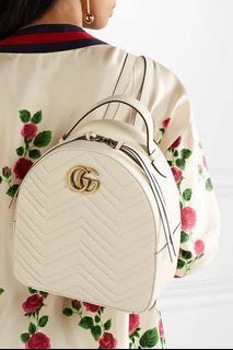 GUCCI 😍 MARMONT BACKPACK WHITE BEIGE