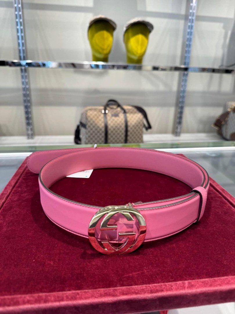 Gucci Pink Belt Unisex Luxury Apparel on Carousell