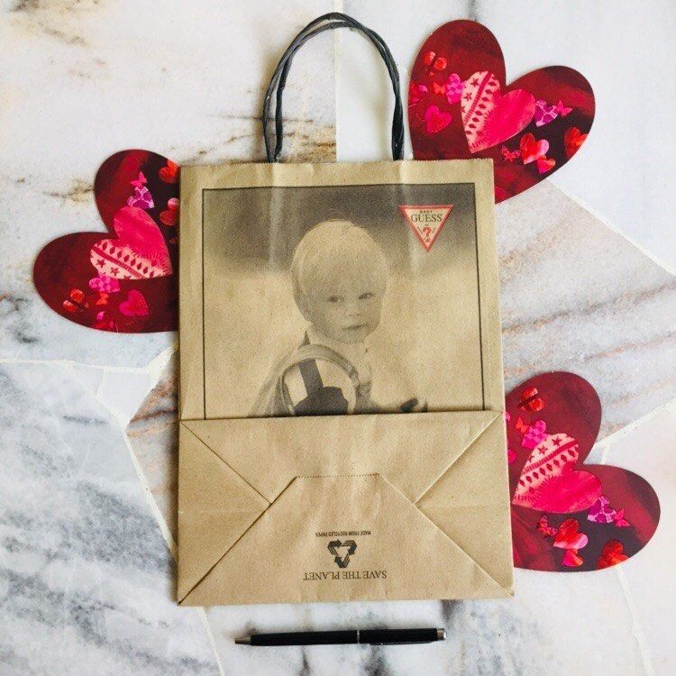 GUESS Kids Paper Bag Brown