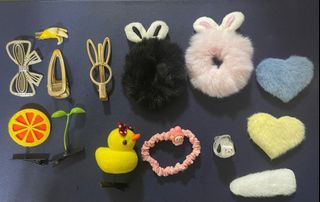 Hair accessories / ties / clips / leaf / bunny / orange / duck hair clip