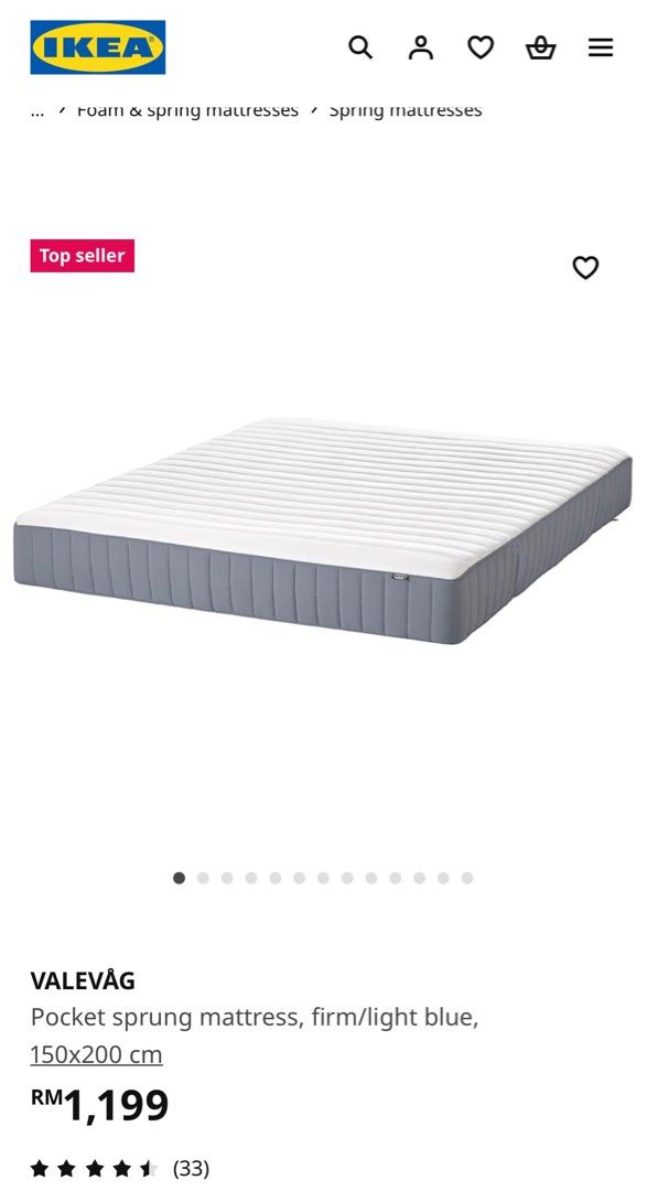 IKEA MALM Bed frame with HOVAG mattress, Furniture & Home Living 