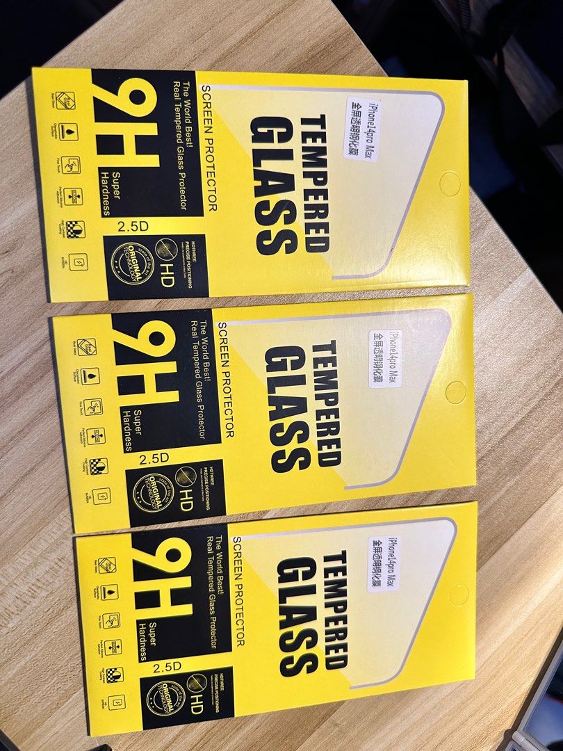 iPhone 14 Promax Tempered Glass (Category: iPhone 14 Series) located in Pasay City. Submitted by KRWNProduction (Listing ID 1310056843, Image 3). Description: Take 6 brand new tempered glass for iPhone 14 Promax for Php500 pesos ONLY!.