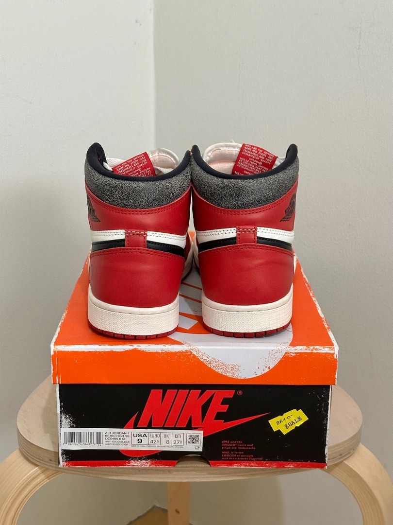 Jordan 1 AS PACK Retro High OG Lost and Found US 9 (Category: Sneakers) located in Pasig City. Submitted by sheadeclutterist (Listing ID 1309963002, Image 2). Description: JORDAN 1 RETRO HIGH OG LOST & FOUND 9 US -Excellent used condition -Original box and extra laces included.