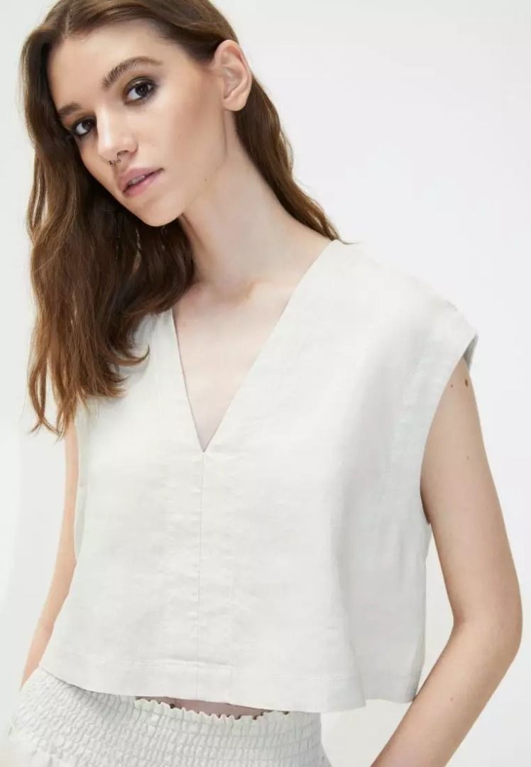 White chiffon vest cheap