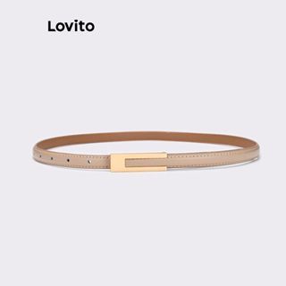 Lovito Women Metal Belt in Light Khaki