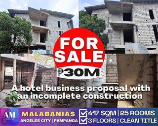 📍Malabanias (Angeles City, Pampanga) FOR SALE‼️ ✅A hotel business proposal with an incomplete construction
