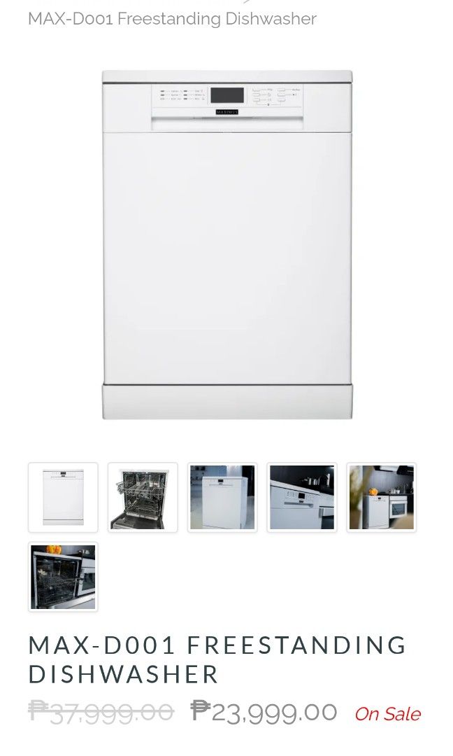 maximus 12 plates dishwasher like new. (Category: Dishwasher) located in Makati City. Submitted by chens25 (Listing ID 1309905687, Image 2). Description: current price 24K. used for 2 years only. invoice available. Reason for selling living the country. Maximus D001- 12 plates self standing dishwasher.