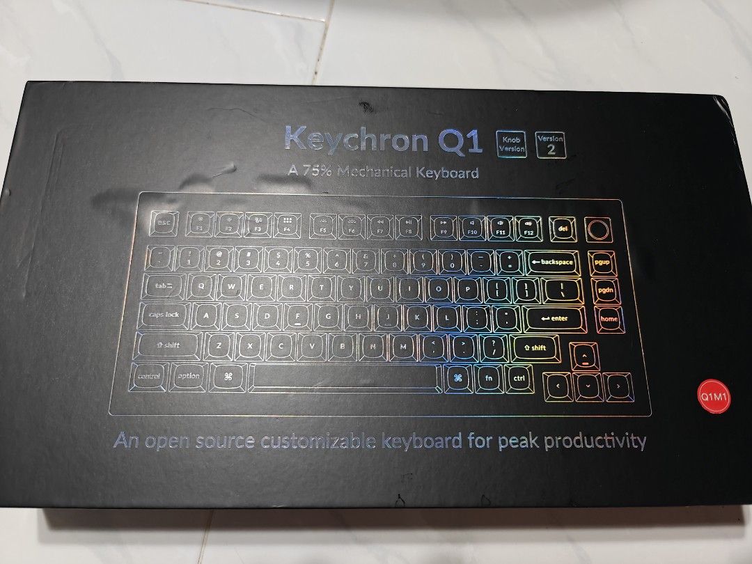 Modded Gateron Yellow Keychron Q1 V2 Knob Version w/ spare pudding