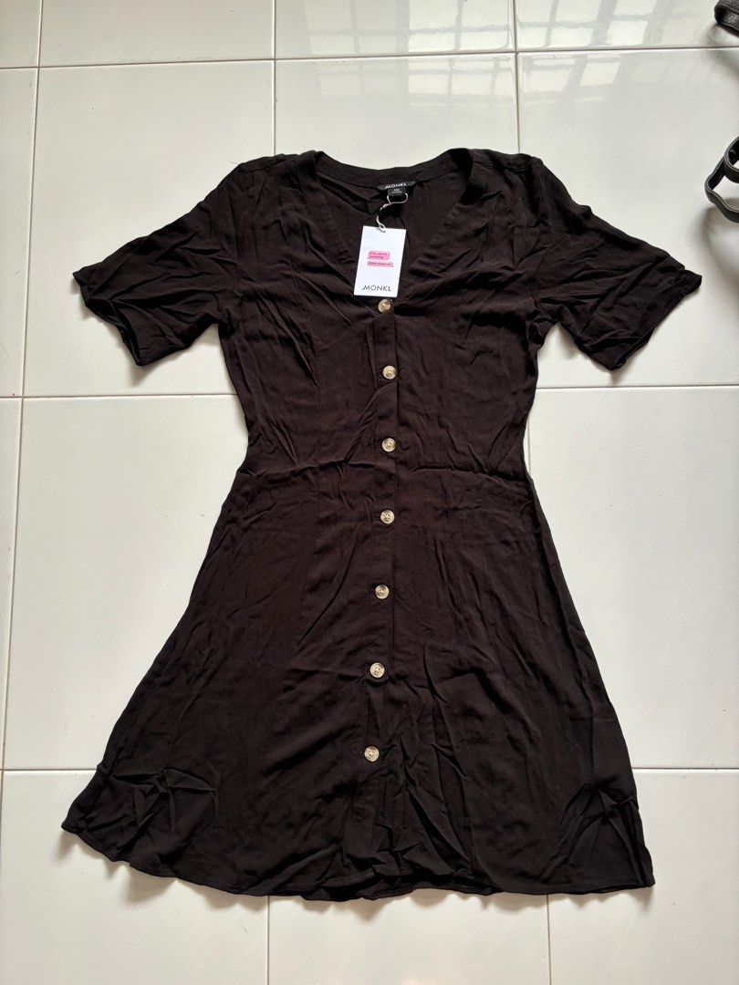 monki skater dress Skater Dress Monki Flower Dress Yumi Green Embroidered Floral Skater Dress Green 10 UK