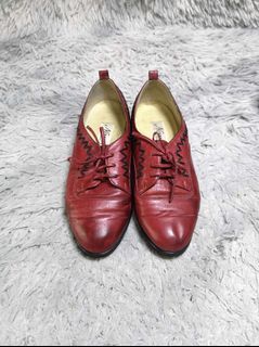 Nausica Red Leather Oxford Shoes