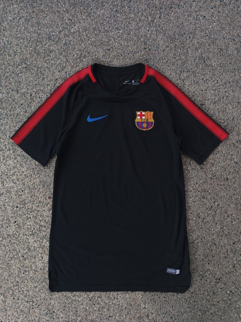 Nike FC Barcelona 2017 18 Black Training Football Jersey Men s Fashion Tops Sets Tshirts Polo Shirts on Carousell