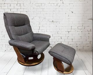 Nitori Swivel Recliner Chair with Footrest