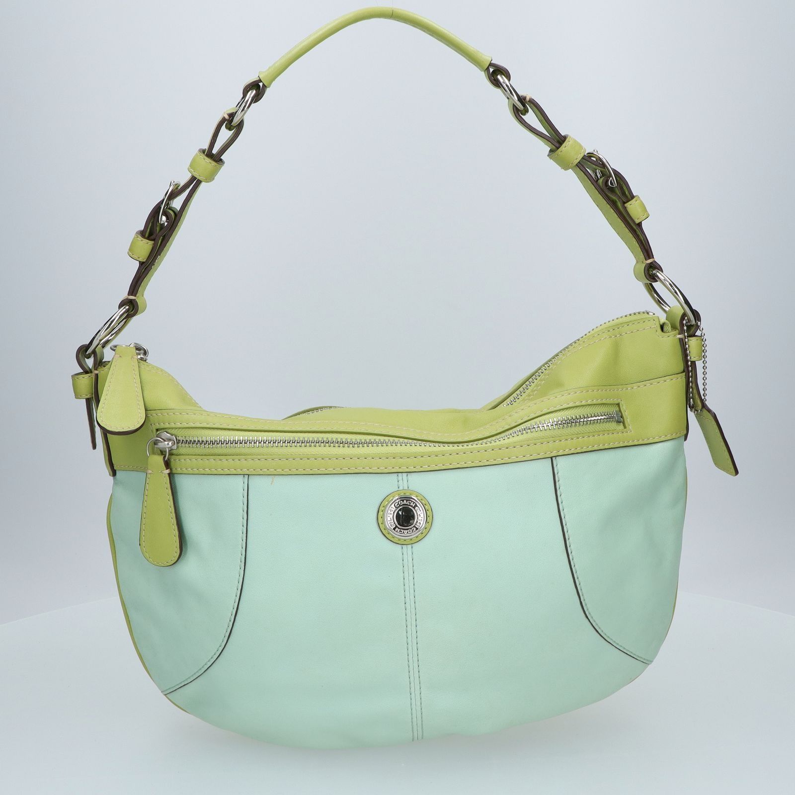 NO REFUND/READ DESCRIPTION* COACH F14886 BLUE/GREEN ONE SHOULDER 