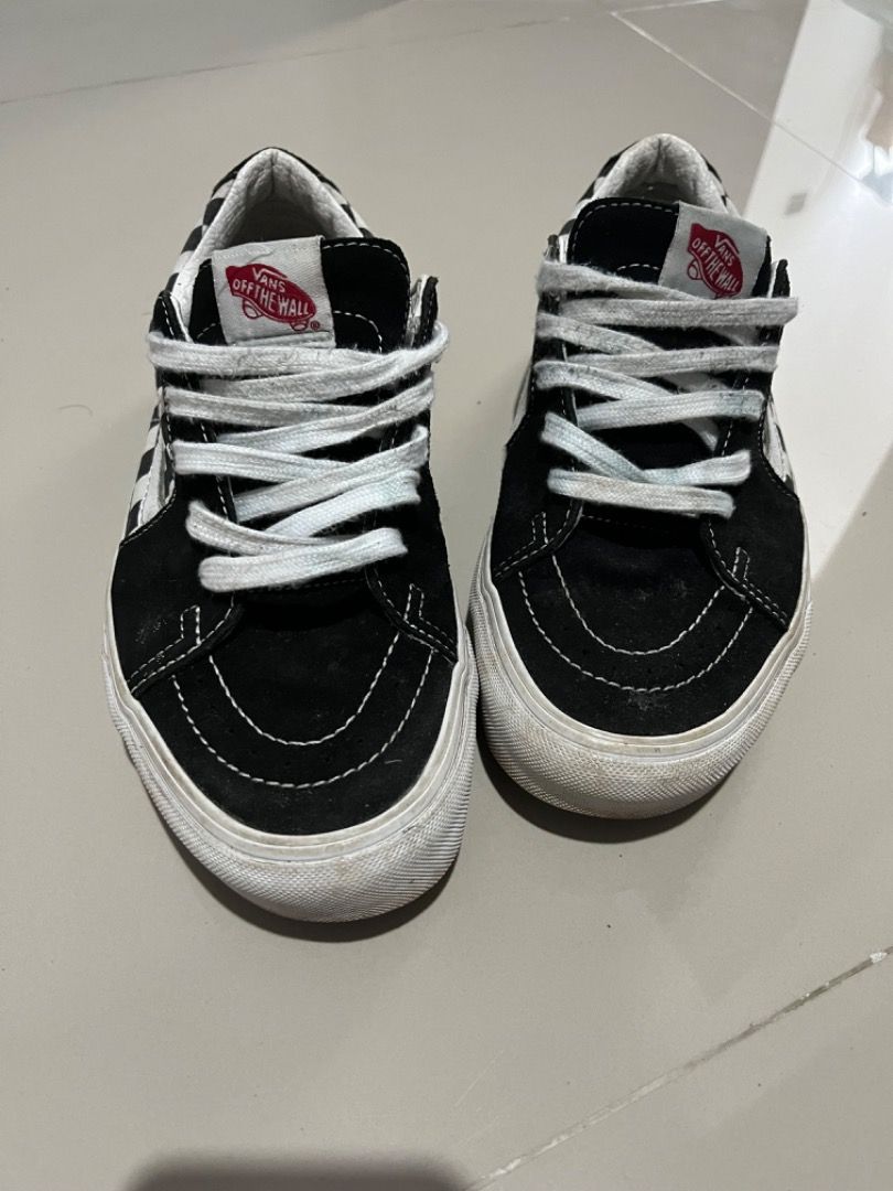 ORIGINAL 100% VANS SK8 BLACK WHITE, Fesyen Pria, Sepatu Sneakers