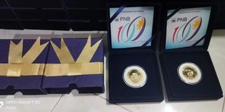 PNB medal complete with box and certificate of authenticity brilliant uncirculated condition Sealed ang coin Napaka ganda