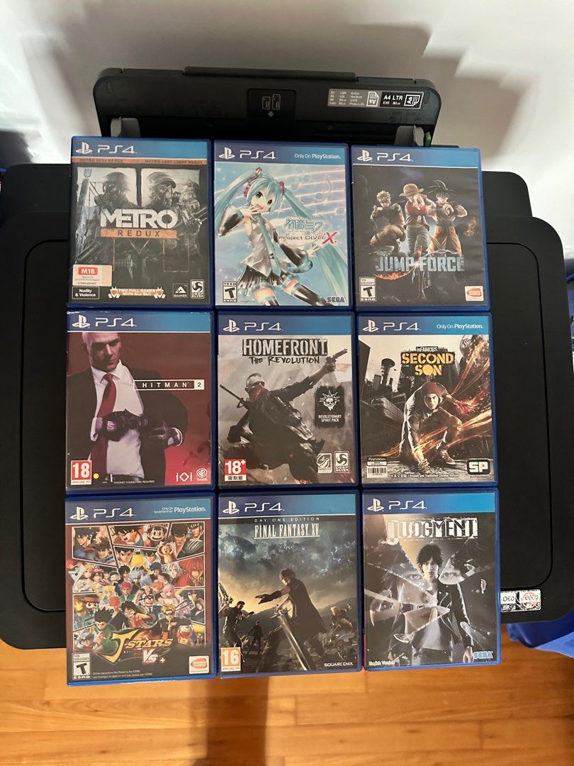 PS4 game Metro Redux Project Diva X Jump Force Hitman