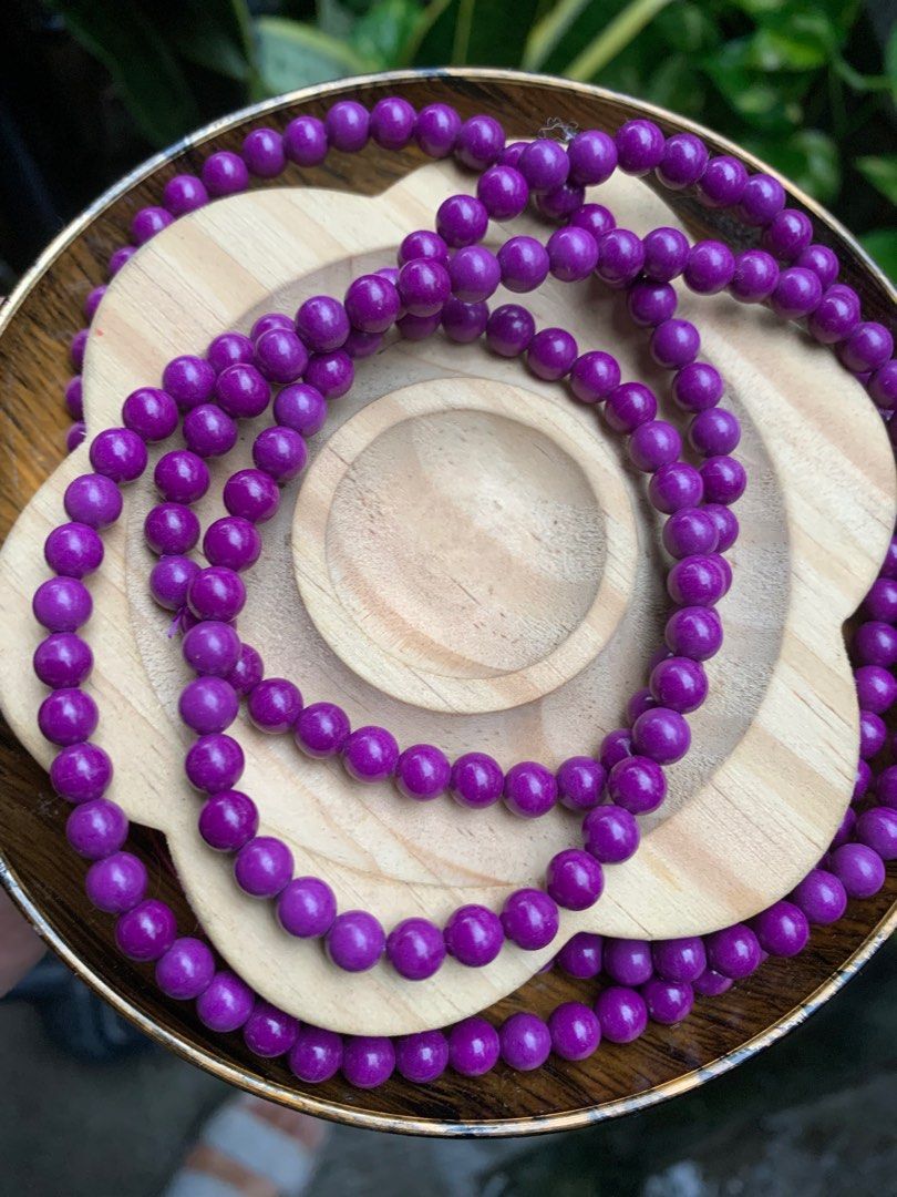 🧿2pcs Purple Jade Necklace (Category: Necklaces) located in Valenzuela. Submitted by blesssing (Listing ID 1310003503, Image 3). Description: 🧿Purple Jade Necklace bundle 300each Nature stone 8mm.