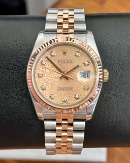Rolex datejust 26mm two tone rosegold
