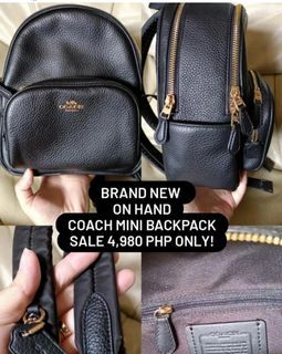 SALE❣️AUTHENTIC GENUINE COACH Black Mini Court Backpack Pebble Leather