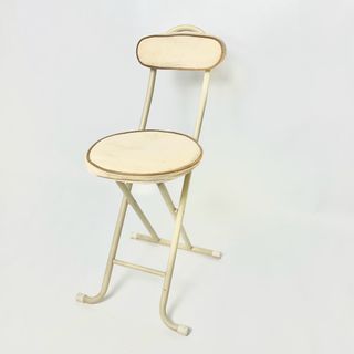 Sturdy Space Saving Folding Chair Stool With Backrest