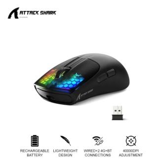 SUPPLIER PRICE 💯 SALE‼️ ATTACK SHARK X5 TRI-MODE GAMING MOUSE‼️