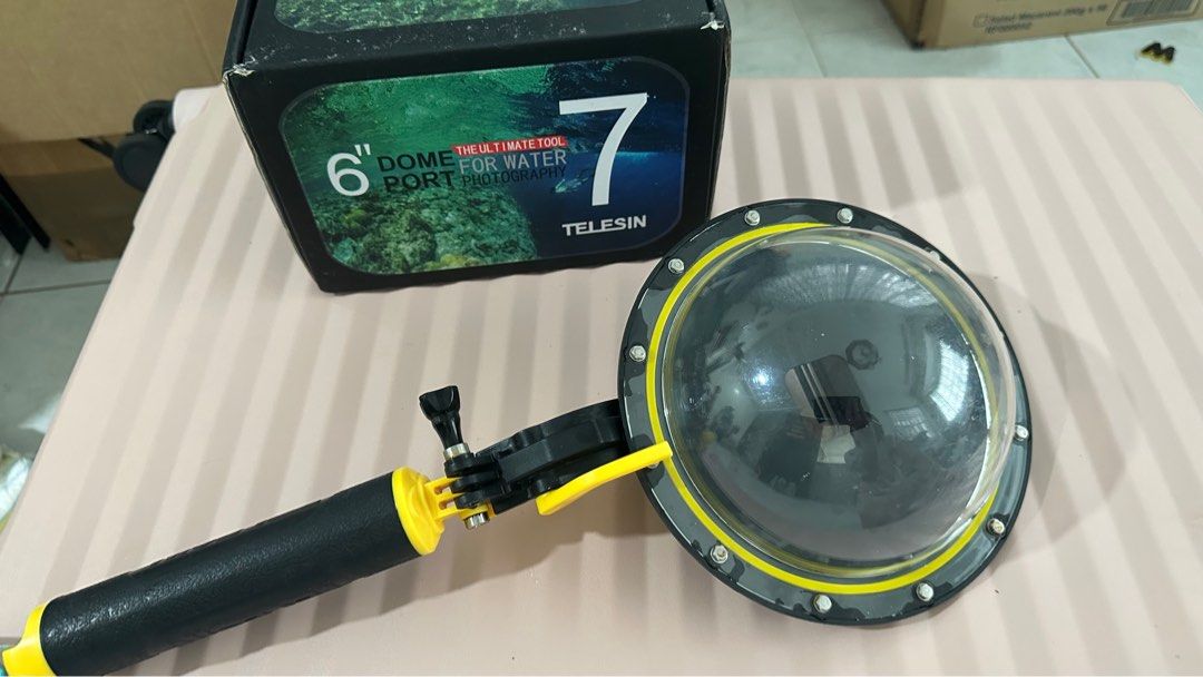 Telesin Dome for Go Pro 5 6 7 (Category: Video Cameras) located in Orion. Submitted by prettymuch01 (Listing ID 1309972806, Image 1). Description: Box and accessories intact.