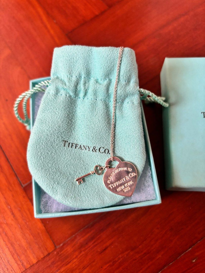 Tiffany Co. Heart Key Pendant in Silver Luxury Accessories on Carousell