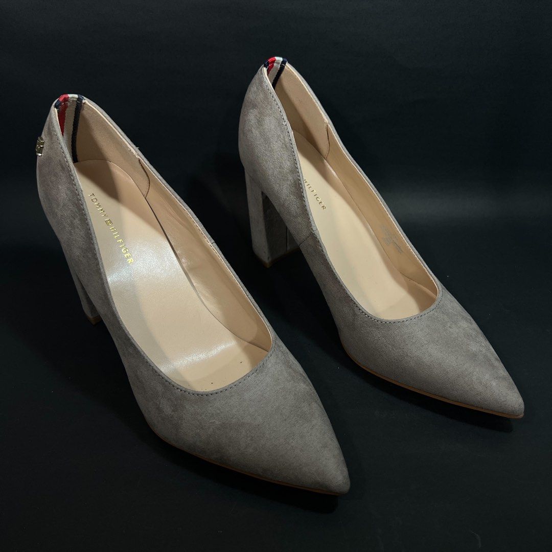 Tommy Hilfiger Taupe Suede Heels Women s Fashion Footwear Heels on Carousell