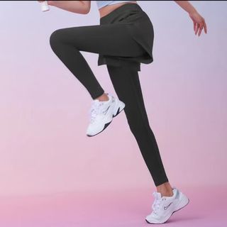 Woman fake two-piece sports tights yoga leggings quick drying pants running fitness pants