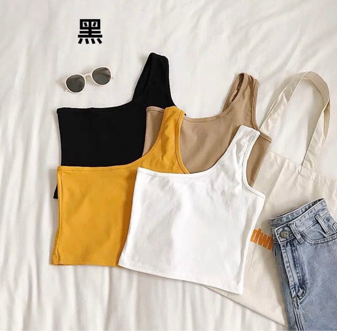Women Singlet Black Camisole Top Sexy Cute Crop Top Sleeveless