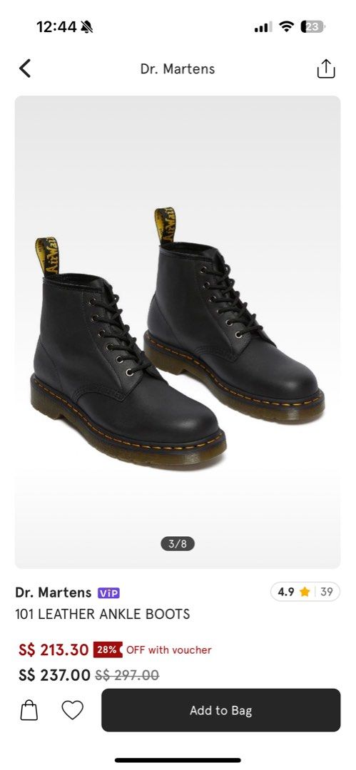 WORN ONCE Dr Martens Boots EU38