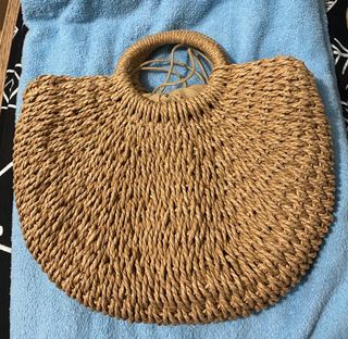 Woven Rattan Beach Bag