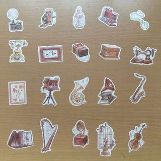 20 pcs Journal Washi Stickers - Antique Items