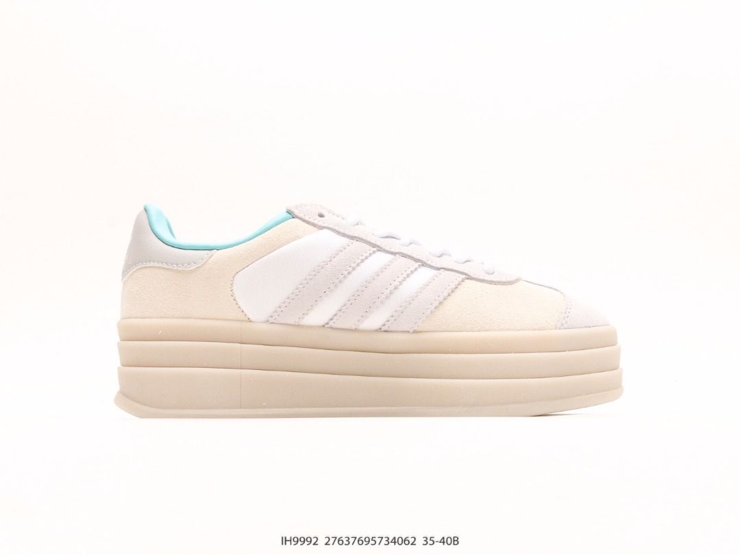 adidas gazelle silver green womens adidas Gazelle Bold Shoes - Women's - Clear Sky / White / Gold main image 1