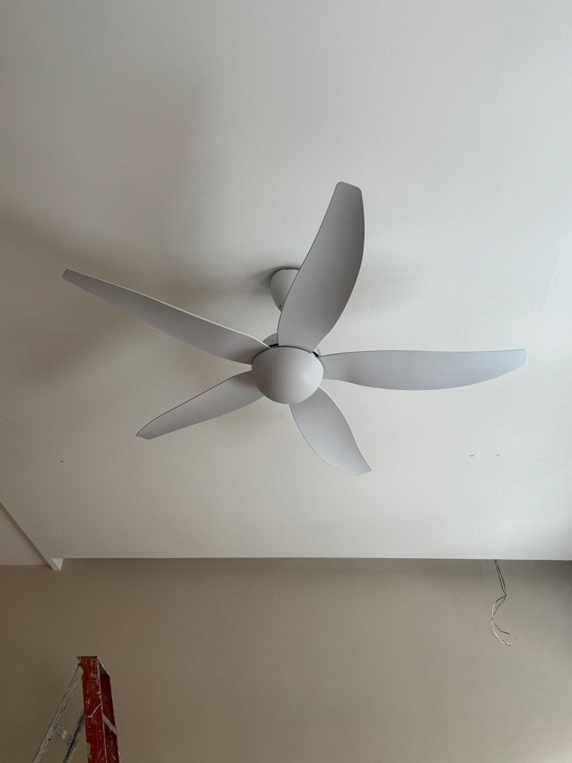 Alpha Fan Alpha ceiling fan AX80-5B/56 all white, Furniture & Home Living ...