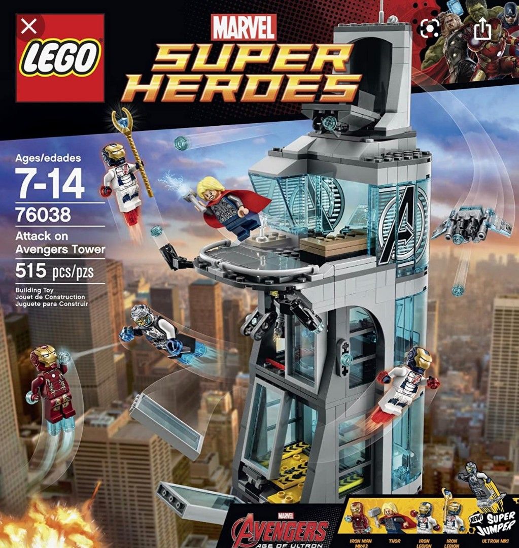 LEGO 76038 Attack on Avengers Tower Hobbies Toys Toys Games on Carousell