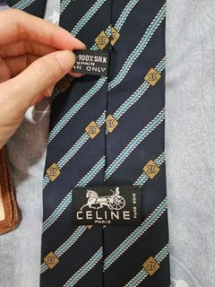 Authentic Celine Paris handmade silk tie + free hankies