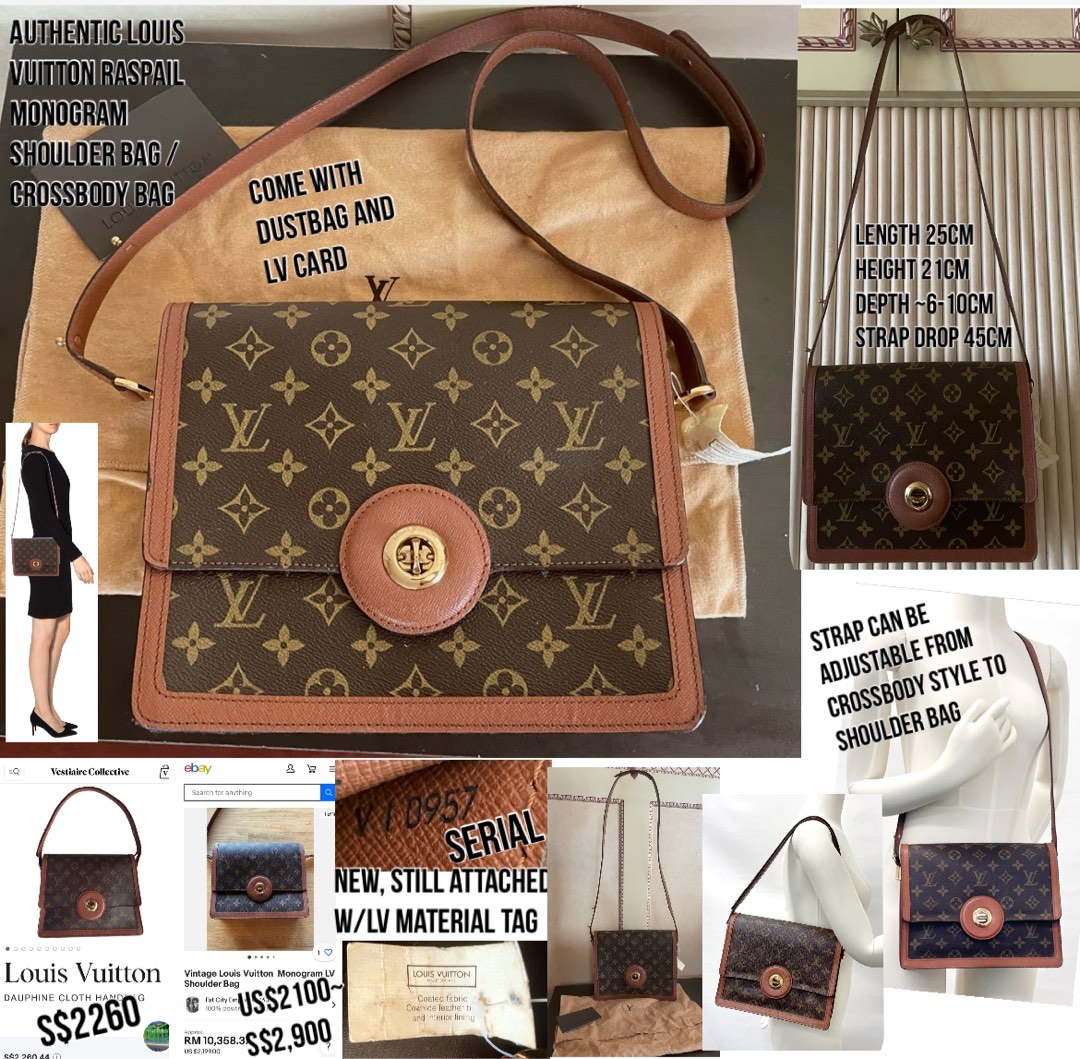 Authentic LOUIS VUITTON RASPAIL MONOGRAM Shoulder Bag Crossbody Bag Luxury Bags Wallets on Carousell
