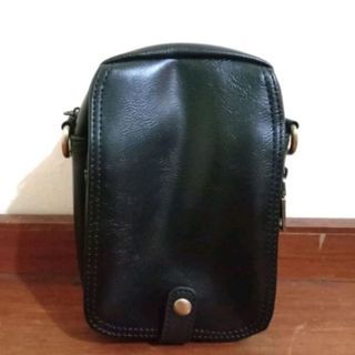 Brandless Black Leather Men's  Belt Bag with 3 Compartments (Sale)