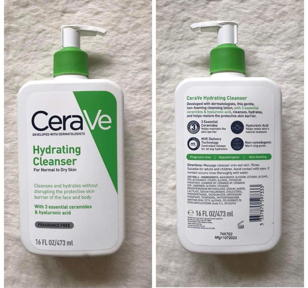 Cerave Hydrating Cleanser 1L (Category: Bath) located in Santa Rosa. Submitted by miqboutique (Listing ID 1310104174, Image 2). Description: Cerave Hydrating Cleanser 236ml - ₱999 473ml - ₱1399 1000ml (1L) - ₱1899 Fb page: Miq's Boutique •Authentic •From Australia •Ready to ship.