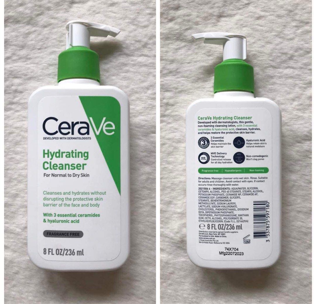 Cerave Hydrating Cleanser 1L (Category: Bath) located in Santa Rosa. Submitted by miqboutique (Listing ID 1310104174, Image 3). Description: Cerave Hydrating Cleanser 236ml - ₱999 473ml - ₱1399 1000ml (1L) - ₱1899 Fb page: Miq's Boutique •Authentic •From Australia •Ready to ship.