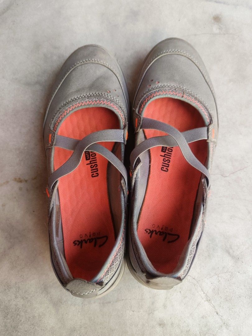 Clarks Aria Mary Jane Grey Leather Women s Fashion Footwear Flats Sandals on Carousell