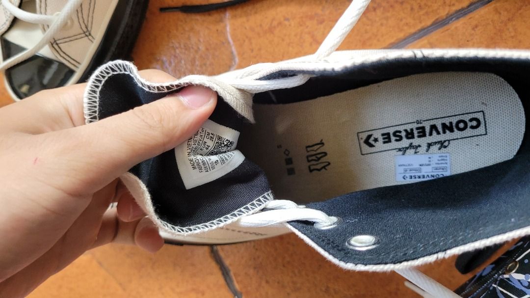 CONVERSE HIGH CHUCK TAYLOR 70S BLACK WHITE, Fesyen Pria, Sepatu