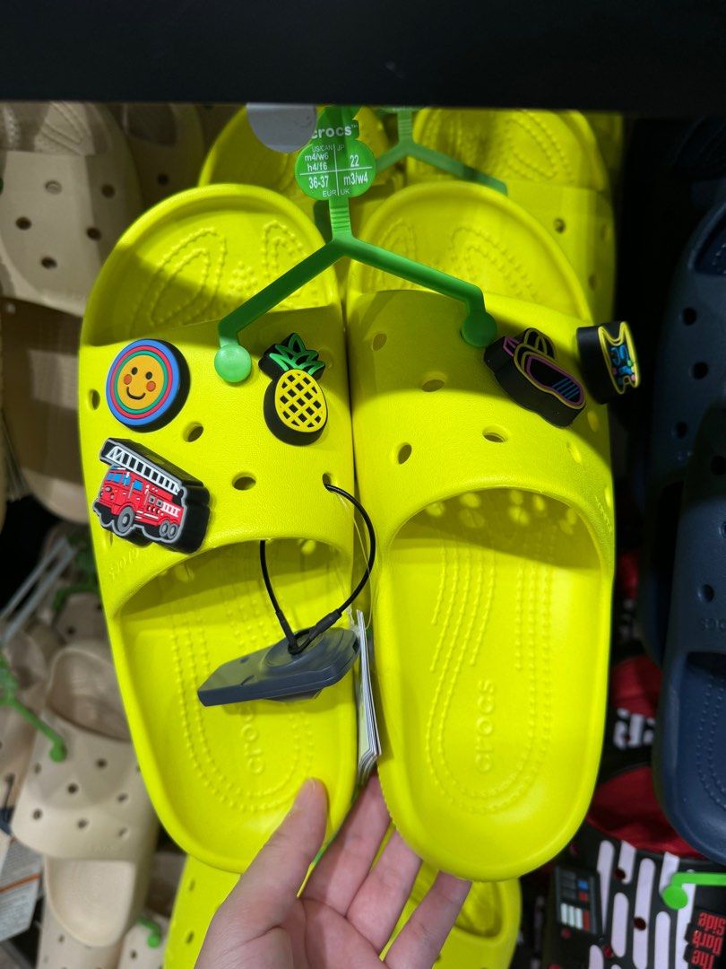 Crocs Classic Slide V2 Acidity (Category: Slippers and slides) located in Quezon City. Submitted by dacabe (Listing ID 1310195502, Image 1). Description: Crocs Classic Slide in Acidity RFS: Wrong size and too many slippers Fits women size 7-7.5 Note: Jibitz not included.