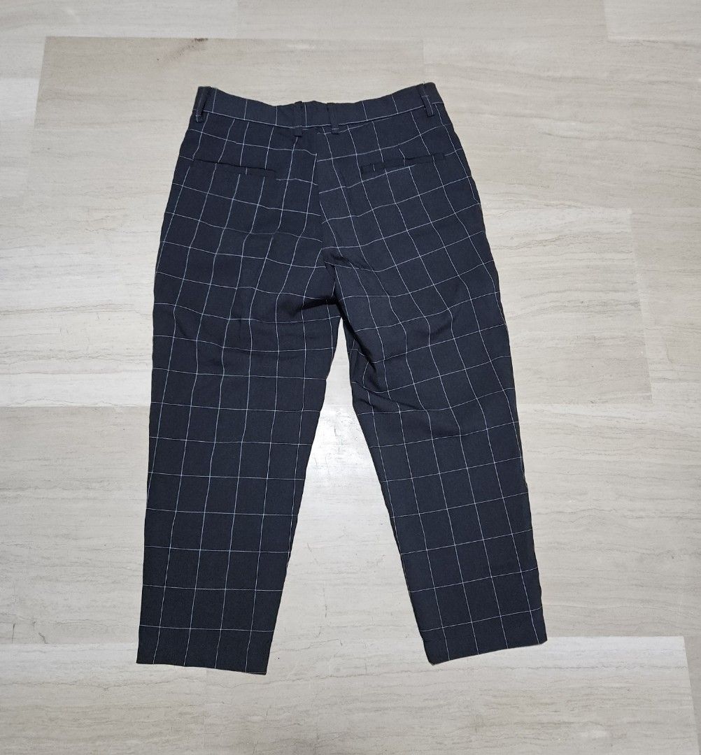 Dark Grey Checkered Pants Men s Fashion Bottoms Trousers on Carousell