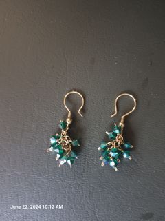 Earings don't fade with swarovsky stones green