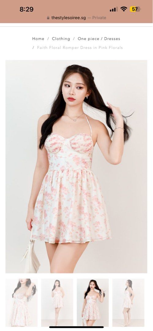 Faith Floral Romper Dress in Pink Florals The Style Soiree Women s Fashion Dresses Sets Rompers on Carousell