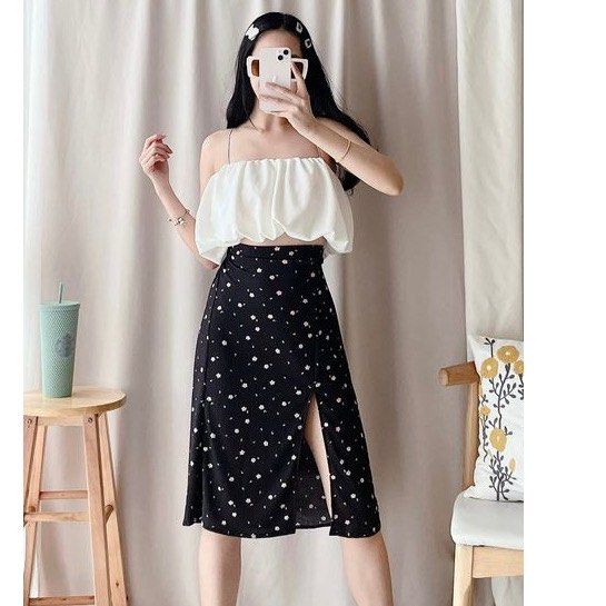 Floral midi skirt 100 discount