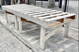 For sale : Used Distressed Pine Wood Bed Frame