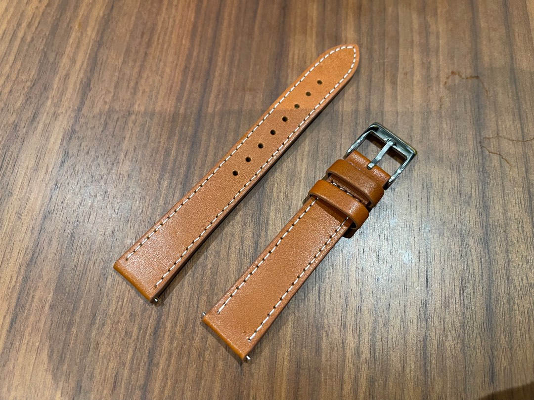 Genuine Brown Tan Leather Watch Strap 18mm to 16mm with Quick Release Men s Fashion Watches Accessories Watches on Carousell